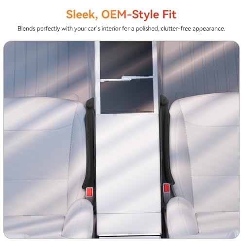 Car Seat Gap Filler with Emergency Window Breaker, Premium Silicone Seat Gap Organizer, Prevents Items from Falling, Universal Fit for All Cars, 2 Pack