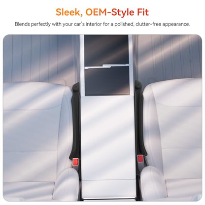 Car Seat Gap Filler with Emergency Window Breaker, Premium Silicone Seat Gap Organizer, Prevents Items from Falling, Universal Fit for All Cars, 2 Pack