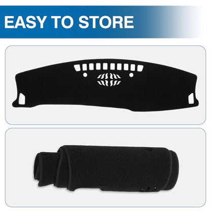 KUST Black Dash Cover Compatible with Kia Seltos 2024 2025 2026 Dashboard Cover Accessories for Seltos Non-Slip Polyester Dashboard Mat Custom Fit Center Console Sunshield Protector No Glare - size: Seltos 24-26(Black)