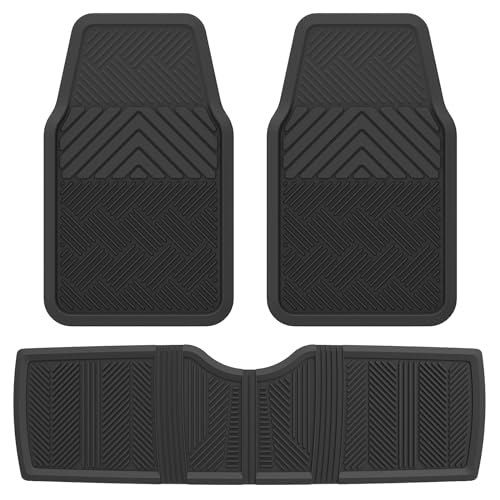 ClimaTex Heavy Duty Car, Truck, Van, and SUV Automotive Floor Mat for Floor Protection, Weatherproof Deep Channel No-Slip Front and Back Seat Liner Mats, 3 Piece Set, Black - color: Black, style: 3-Piece Set