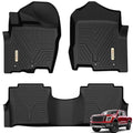 YITAMOTOR Floor Mats for 2017-2024 Nissan Titan/2016-2024 Nissan Titan XD Crew Cab with 1st Row Bucket Seat, Custom Fit All-Weather TPE Floor Liners, 1st & 2nd Row Floor Mat Accessory, Black - style: 17-24 Nissan Titan 1st & 2nd Row