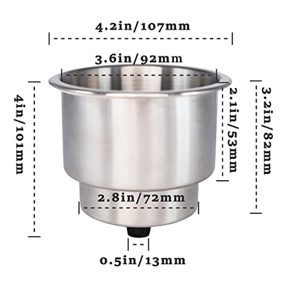 DNB Stainless Steel Cup Holder - Insert Drink Holders with Drain Marine Boat Accessories - style: 4PCS