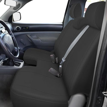 Truck Bench Seat Cover Compatible with 2005-2014 Toyota Tacoma with Large Notched, Black