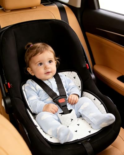 2 Pack Waterproof Baby Piddle Pads Carseat Potty Training Car Seat Protector, Waterproof Infant Car Seat Liner Cover to Prevent Pee, Leakproof and Washable (Black and White) - color: Black and White
