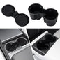frani Cup Holder Set (2-Piece) Compatible with Tesla Model 3 2021-2026 & Highland Refresh - Premium Silicone Inserts for Center Console & Rear Seats Black - color: Black, style: Model 3 Highland 2024-2026