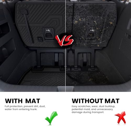 LASFIT Cargo Mat & Backrest Mats for Kia Carnival 2026 2025 2024 2023 2022 / Kia Carnival Hybrid 2025-2026, All Weather TPE Custom Fit Mats Car Trunk Mat Cargo Liner Accessories, Black - size: 3)For Kia Carnival (Hybrid) | 2022-2026 | Cargo