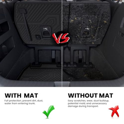 LASFIT Cargo Mat & Backrest Mats for Kia Carnival 2026 2025 2024 2023 2022 / Kia Carnival Hybrid 2025-2026, All Weather TPE Custom Fit Mats Car Trunk Mat Cargo Liner Accessories, Black - size: 3)For Kia Carnival (Hybrid) | 2022-2026 | Cargo