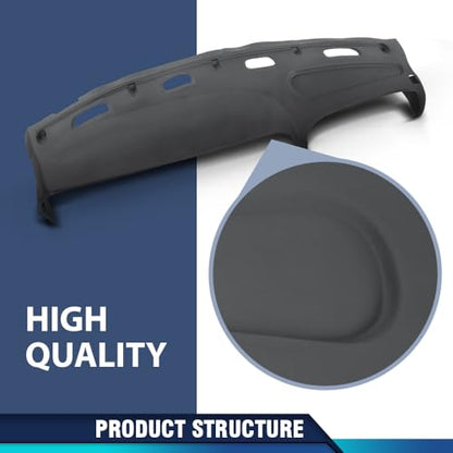 PIT66 TPE Dash Cover Dashboard Bezel Fit Dodge Ram 1500 (submodel: Laramie, Sport, ST, WS) 1998-2001/ Ram 1500 SS T 5.9L 1998/ Ram 2500 3500 Base 1998-2002 Instrument Panel (Gray) - size: 1998-2002 Dodge Ram (Gray)