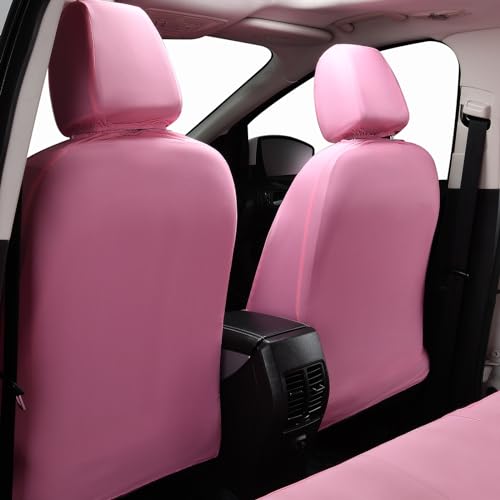 Flying Banner Butterfly car seat Covers ful Set Fashion Universal Lady Woman Female Rear Bench Split Colorized (Full Set - Lace, Solid Pink) - color: Solid Pink Lace, size: Full set