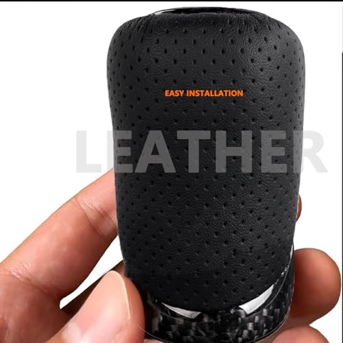 Gear Shift Knob Real Carbon Fiber Black Perforated Leather Shifter for Lexus ES GS GX is NX RC RX 200t 300 350 450h 450hL 350L - color: Black