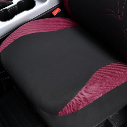 Flying Banner Butterfly car seat Covers ful Set Fashion Universal Lady Woman Female Rear Bench Split Colorized (Full Set - Lace, Burgundy) - color: Burgundy Lace, size: Full set