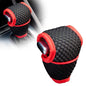 NTNEV Car Gear Shift Knob Cover, 5D Mesh Fabric Velcro Gear Shift Head Dust-Proof Decorative Cover, Universal for SUV, Truck, RV, Car Shifter Cover Car Interior Accessories (Black & Red)