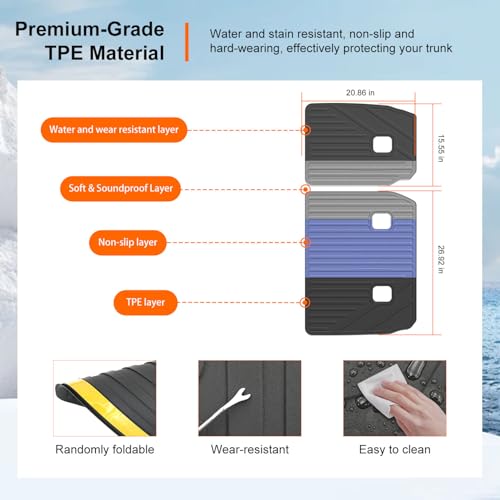 powoq 7 Seats Cargo Mat Compatible with 2016-2026 Dodge Durango Trunk Mat TPE 2nd Back Seat Protector Cargo Liner Trunk Liner Replacement for 2016-2026 Dodge Durango Accessories