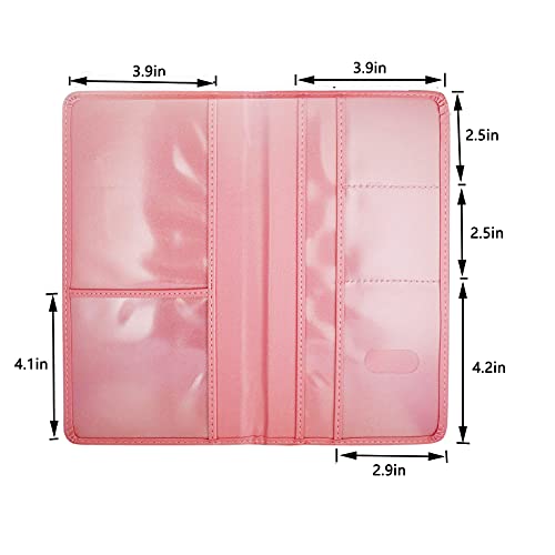 Car Registration and Insurance Card Holder - Leather Vehicle Glove Box Automobile Documents Paperwork Wallet Case Organizer for ID, Driver's License, Key, Cards - Car Accessories for Women&Men