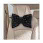 Yourkar Bling Car Seat Neck Pillow, Soft Bling Bowknot Headrest Neck Support Rest Cushion, Neck Relax Head Rest Auto Pillow with Crystal Rhinestone for Women, Car Accessories (Black) - color: Black