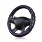 Flying Banner car Steering Wheel Cover Faux Leather Massage Universal fit 3D Honeycomb Hole Anti-Slip Sporty 15 Inches (Purple Black) - color: Purple black