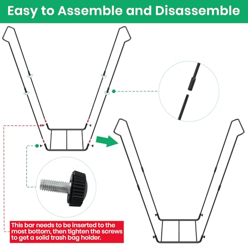 Leaf Bag Holder Collapsible Trash Bag Holders Stand for Outdoor Metal Waste Bags Frame for Garage Yard Lawn Camping Parties