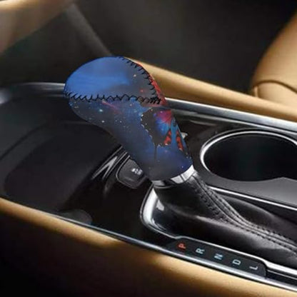 AFPANQZ Car Gear Shift Knobs Covers with Hand Brake Cover Sleeve 2 Piece Set Butterfly Starry Cloud Print Car Hand Brake Cover for Women Men, Car Accessories for Women Men - color: Butterfly Starry Cloud