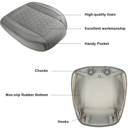 West Llama Linen Front Car Seat Cover Protector Anti-Slip Bottom Seat Cover Fits 95% of Vehicles,Wrapping Around The Bottom,Diamond Pattern(Gray-1Pcs) - color: Diamond Pattern-Gray, size: 1 Piece Linen
