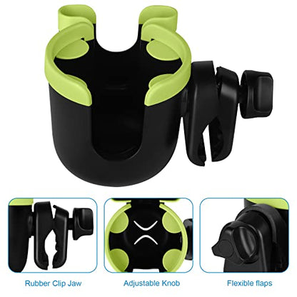 Accmor Stroller Cup Holder with Phone Holder, Bike Cup Holder, Universal Cup Holder for Uppababy Nuna Doona Strollers, 2-in-1 Cup Holder for Walker, Wheelchair, Scooter - color: Mix Green