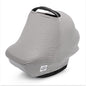 Parker Baby 4 in 1 Car Seat Cover for Girls and Boys - Stretchy Carseat Canopy, Nursing Cover, Grocery Cart Cover, High Chair Cover - “Pewter/Snow Stripes” - color: Pewter/Snow Stripes
