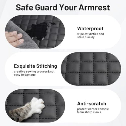 Autorder Center Console Cover for 2024 2025 2026 Toyota Tacoma Accessories Armrest Cover Anti-Scratch Middle Console Pad Leather Armrest Cushion Protector Black - size: 24-26 Tacoma Armrest Cushion