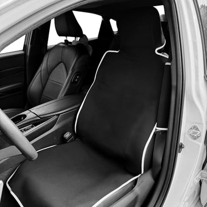 Universal Cloth Car Seat Covers Full Set with Buckle Fastening, Water-Resistant Fabric Auto Interior Protector – Fits Most Cars, SUVs, Trucks (Black) - style: Black