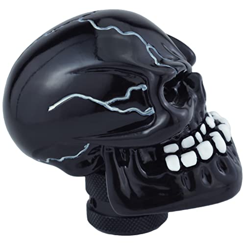 Skeleton Shifter Knobs Skull Gear Lever Handle Car Shift Head Fit Most Manual Automatic Transmission, Black - color: Black