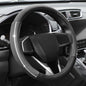 Auto Dynasty Steering Wheel Cover, Breathable Microfiber Leather Car Steering Wheel Protector with Silver Strip, Anti-Slip Inner Rubber Lining, [14 1/2 to 15 Inches] Universal Fit Cars Trucks SUVs - color: Silver Strip