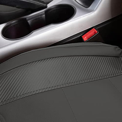 Flying Banner car seat Covers Protects Water Proof Faux Leather Carbon Fiber Fronts Gray Gray - color: Gray Gray, size: Front Pair -- 2PCS
