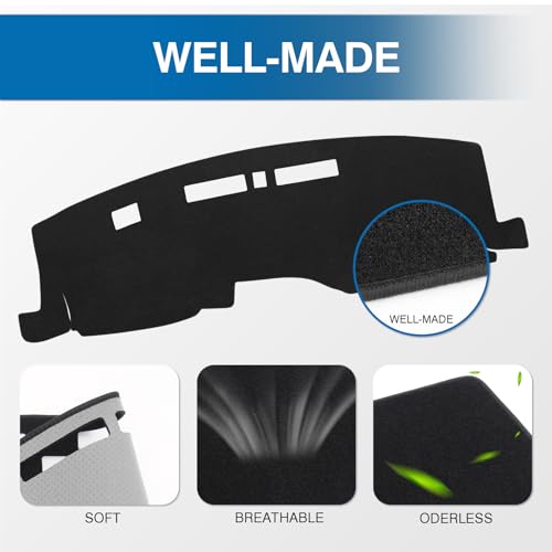 KUST Black Dash Cover for Chevy Chevrolet Silverado/GMC Sierra 1500 2022-2025 2026 & Silverado/Sierra 2500HD 3500HD 2024-2026 (Not for Denali Version) (Only fits 13.4-inch Touch Screen) - size: Silverado 22-26(Black)