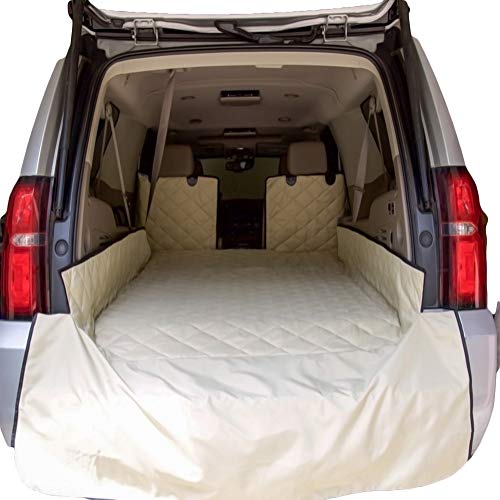 Plush Paws Products Premium Cargo Liner Protector & Bumper Flaps | Washable & Waterproof Cargo Liner Cover for Car, Truck, & SUV | Nonslip, Tear Resistant Pet Cargo Liner | X-Large Tan - color: Tan, size: Extra Large