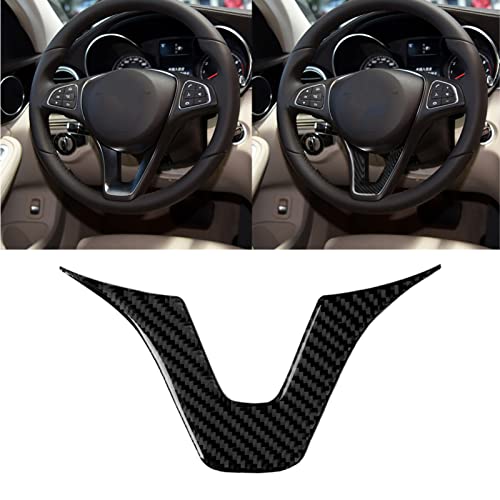 for Mercedes-Benz W204 W205 W211 W203 C E Class GLA GLC Real Soft Carbon Fiber Steering Accent Button Chin Dashboard Panel Frame Decal Cover U Shape Trim Sticker Car Interior Accessories (A) - color: Driver Side Dash A