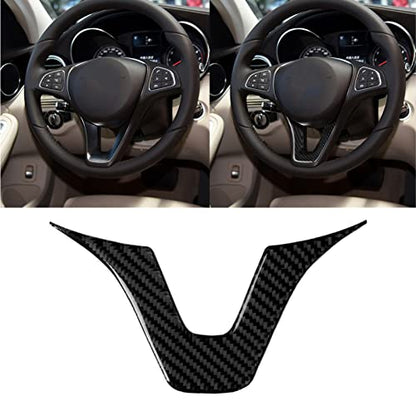 for Mercedes-Benz W204 W205 W211 W203 C E Class GLA GLC Real Soft Carbon Fiber Steering Accent Button Chin Dashboard Panel Frame Decal Cover U Shape Trim Sticker Car Interior Accessories (A) - color: Driver Side Dash A