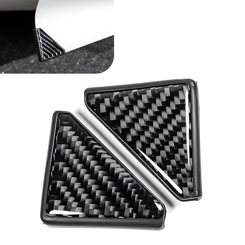 2 PCS Car Door Corner Protectors, Carbon Fiber Anti-collision Car Door Corner Guards, 1.81" x 2.28" x 2.68" Self-adhesive Auto Side Doors Edge Guards, Universal for Cars (Black)
