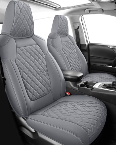 Seat Covers for Rav4,Waterproof Seat Covers Leather Car Seat Protector Compatible with 2019 2020 2021 2022 2023 2024 2025 Toyota RAV4 Hybrid LE XLE Limited (Gray,Non XSE&2022-2025 SE Hybrid) - color: Grey, size: 2019-2025 RAV4 Hybrid(Non XSE&2022-2025 SE
