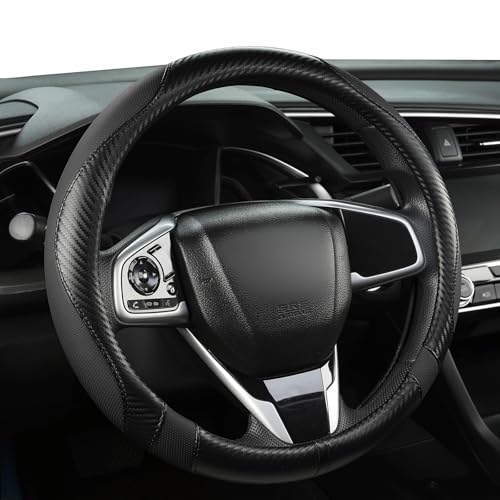 Microfiber Leather Car Steering Wheel Cover for Kia,14.5-15 inch (Black+Red Line-Standrad Size) - color: D-Black+Red Line