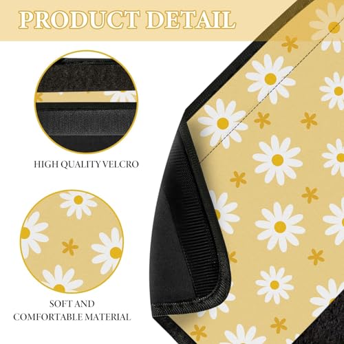 2 Pcs Seat Belt Cover for Women Adults, Daisy Car Seat Strap Pads for Children, Soft Car Seats Belt Cushion Pads for Kids Girls and Boys - color: Daisy