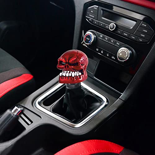 Skeleton Shifter Knobs Skull Gear Lever Handle Car Shift Head Fit Most Manual Automatic Transmission, Red - color: Red