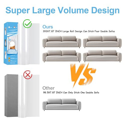 Goosheep Door Scratch Protector Door Dog Scratch Protector Dog Scratch Door Guard Pet Scratch Door Protector Couch Protector from Cat Claws Clear(7.9inch×393.7inch)