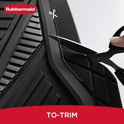 Rubbermaid Car Mat Full Set, Universal Trim-to-Fit Heavy-Duty Car Floor Mats – 4-Piece Set for All Weather Protection – Durable Rubber Mat for Cars, Trucks, SUVs & Vans-Black - color: Black