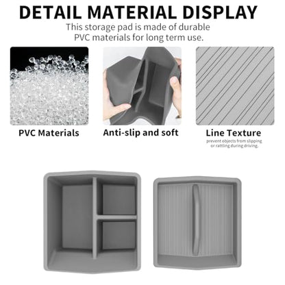 Center Console Organizer for Toyota Sienna 2021-2026, Armrest Box Secondary Tray Storage Silicone Armrest Box Insert Organizer (Gray) - size: Center Console Organizer
