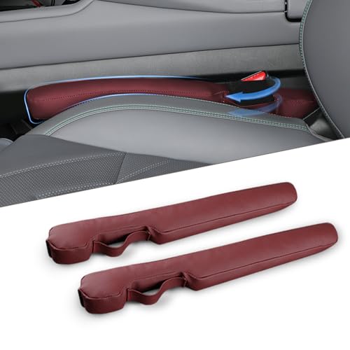 Leather Car Seat Gap Filler Universal for Car Truck SUV to Block The Gap Between Seat and Console Stop Things from Dropping 2 Sets Red, SGF02R - color: red