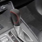 Compatible with DIY Genuine Black Leather Gear Shift Knob Cover Interior Accessories Protective Decoration for Honda CRV 2023 2024 2025 2026 Red Stitches