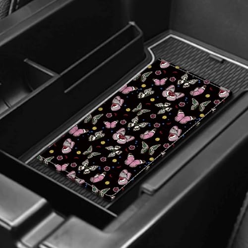 Leather Car Registration and Insurance Card Holder, Cute Car Accessories Vehicle Glove Box Car Organizer for Documents, Cards, License Cute Butterfly - color: Cute Butterfly