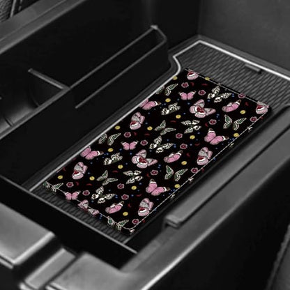 Leather Car Registration and Insurance Card Holder, Cute Car Accessories Vehicle Glove Box Car Organizer for Documents, Cards, License Cute Butterfly - color: Cute Butterfly