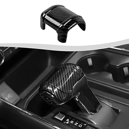 Carbon Fiber Gear Shift Knob Cover Stick Shifter Cap Cover Compatible with Ford F150 2021-2026+ - color: Carbon Fiber