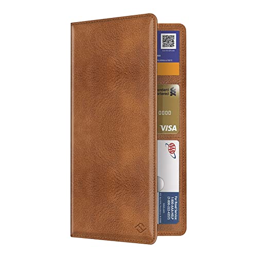FINPAC Car Registration and Insurance Card Holder, Vehicle Glove Box Card Organizer Wallet Automobile Accessories for License - color: * Vintage Brown