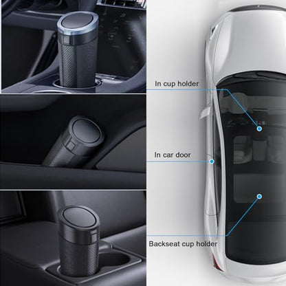 Car Trash Can with Lid, 2 Packs Leakproof Vehicle Garbage Bin, Compact Cup Holder Design, Includes 40 Trash Bags, Ideal for Car, Truck, Home, Office, Front & Back Seat Organizers (2-pack Black) - color: 2-pack Black
