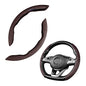Car Steering Wheel Cover, Microfiber Suede Leather and Carbon Fiber Double Sided Design, Warm in Winter and Cool in Summer, Breathable Non Slip Segmented Protector for Most Cars (Turn Fur/Coffee) - color: Turn Fur/Coffee